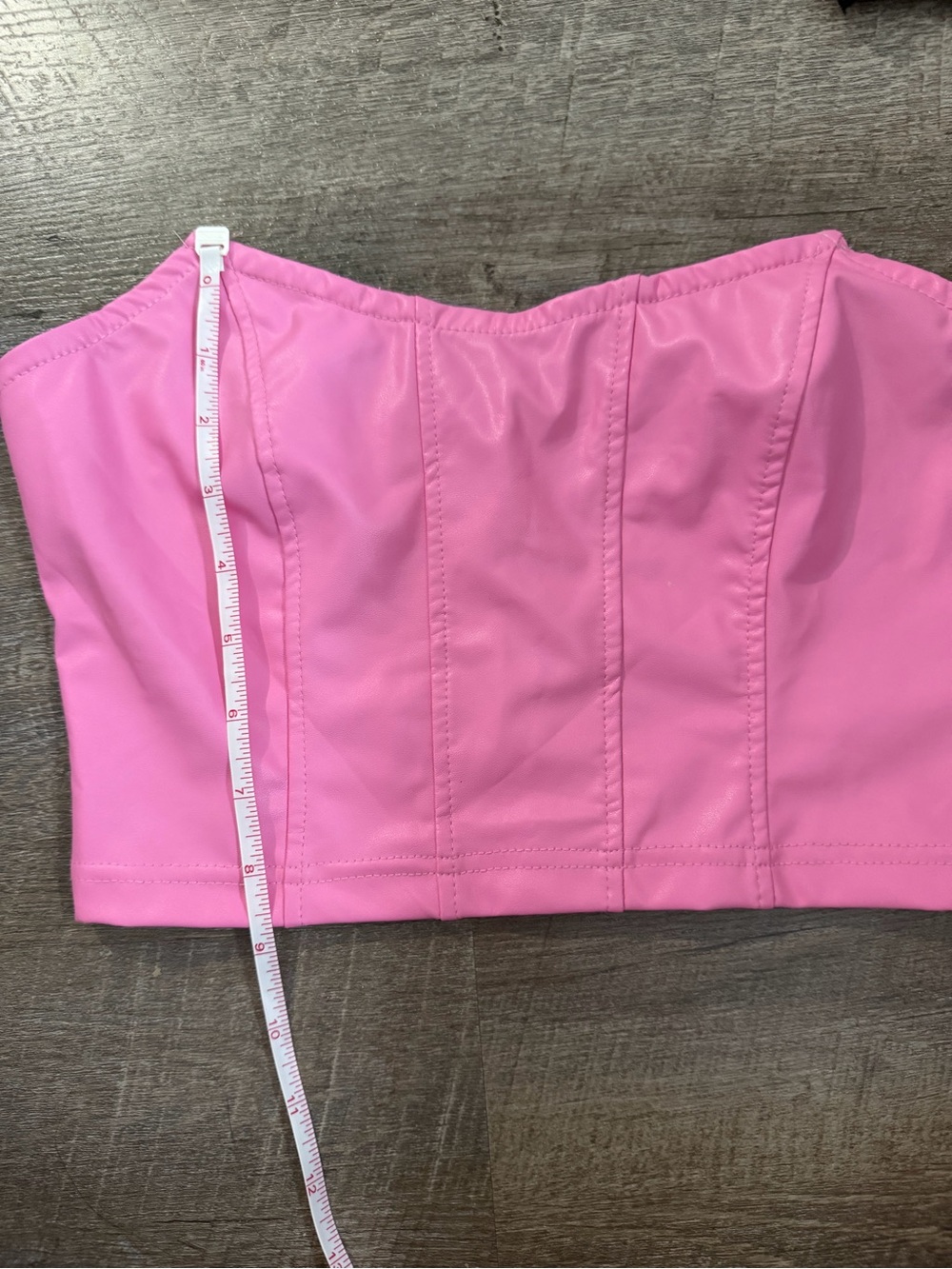 Pink going out strapless crop top
